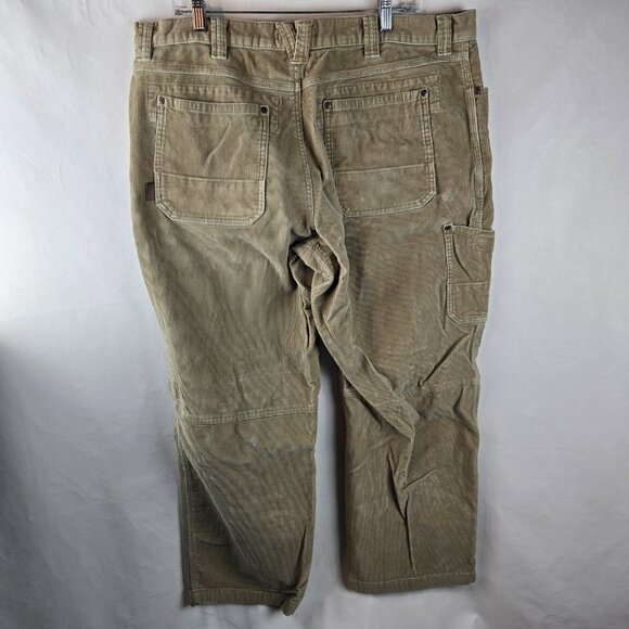 LL Bean Pants Mens 40x30 Beige Tan Corduroy Carpenter Autmncore Fallcore Stretch - Picture 6 of 11